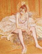  Henri  Toulouse-Lautrec Dancer Seated oil painting on canvas